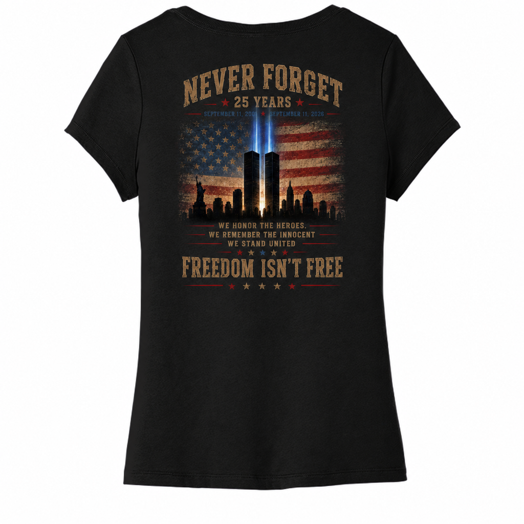 Memorial Women's V-Neck back, black