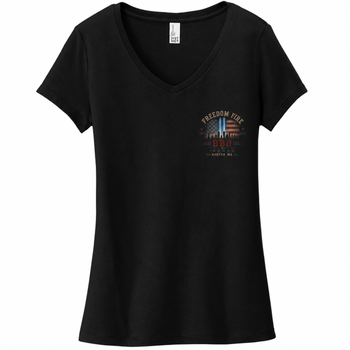 Memorial Women's V-Neck front, black